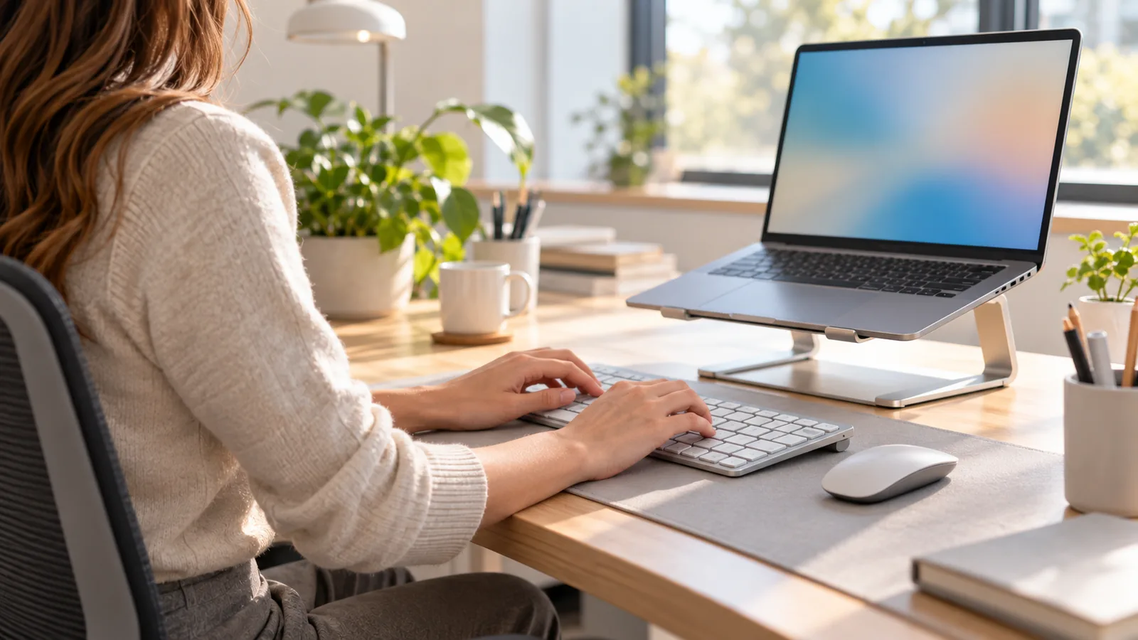 Laptop standı ile ayrı klavye ve fare kurulumu